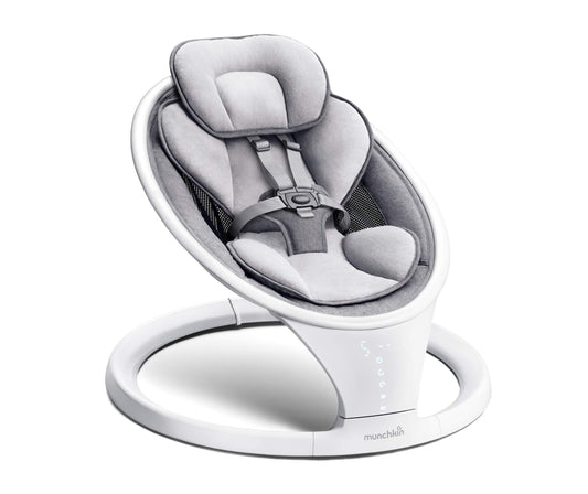 Munchkin Electric Baby Swing | Bluetooth Enabled Baby Bouncer Chair & Rocker | Portable Rocker & Gentle Bouncing Chair with Motion and Sounds| White