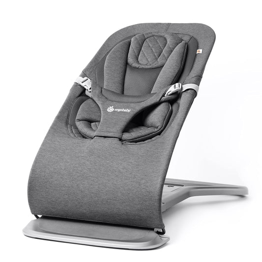 Ergobaby Evolve 3-in-1 Baby Lounger, Ergonomic Baby Lounger for Newborns from Birth to Early Childhood, Swing Seat with Insert for Newborn (2.5 kg - 13.2 kg), Charcoal Grey